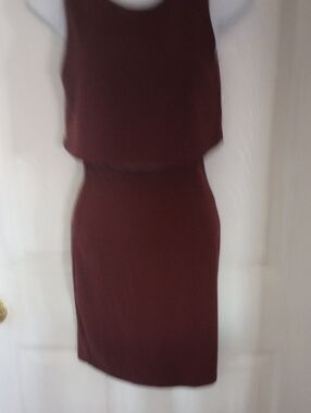 Garage Sleeveless Layered Midi Dress in Burgundy